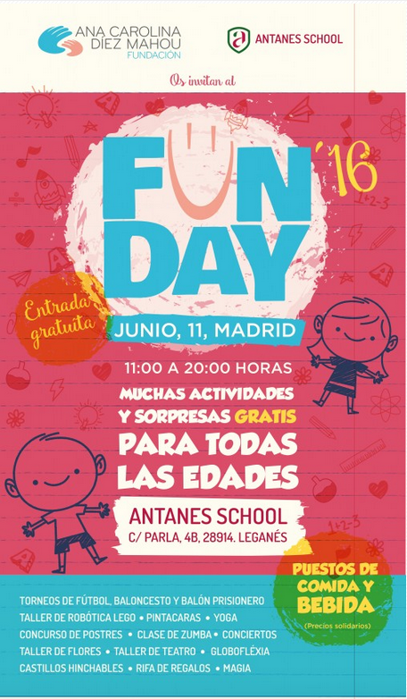 Antanes School apoya a la Fundación Ana Carolina Díez Mahou celebrando el FunDay 2016>>