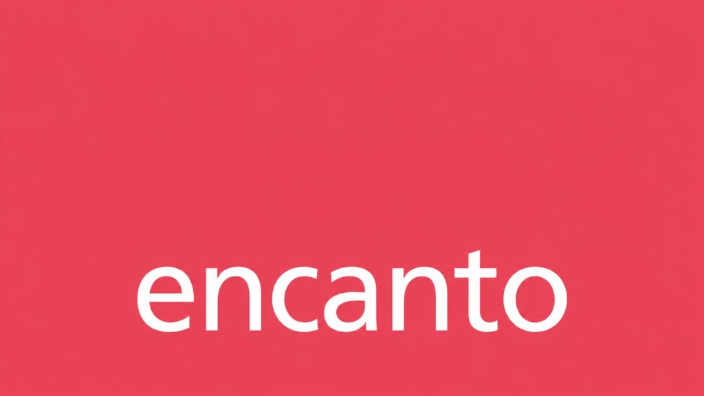 Logotipo blanco de Encanto Public Relations sobre fondo rosa coral corporativo